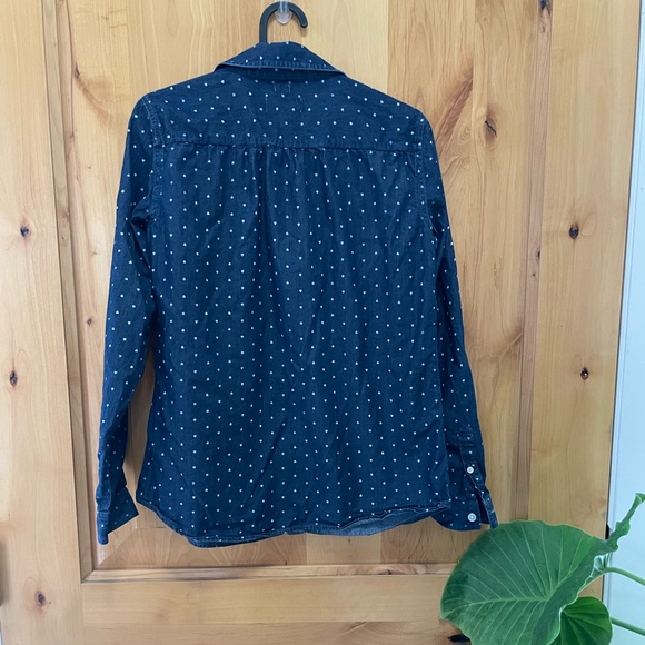 Softened navy chambray in heart dot print - XS - Picture 2 of 6